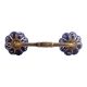 Royal Blue Engraved Ceramic Bridge Handle
